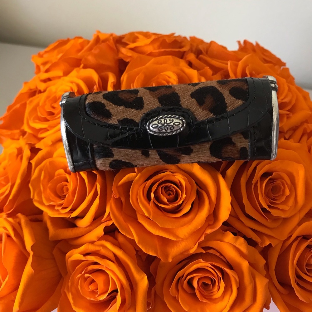 Brighton faux leather/leopard lipstick holder